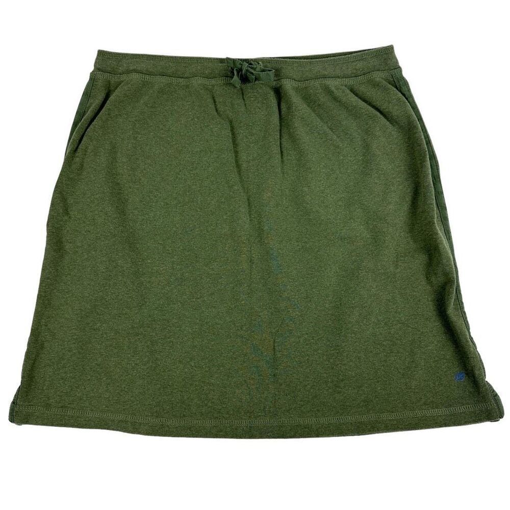 L.L. Bean Heather Green Drawstring Skirt size Medium Petite